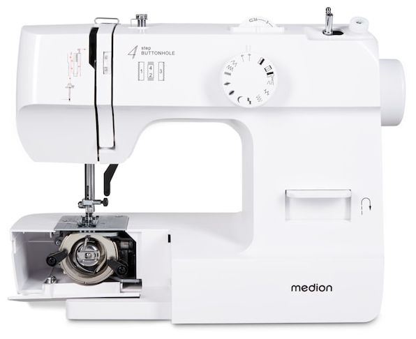 LIFE Nähmaschine SM70 (MD 11179) 12 verschiedene Stickmuster, 4 Schritte Knoploch, einstellbare Stichlänge, 70 Watt Motorleistung 