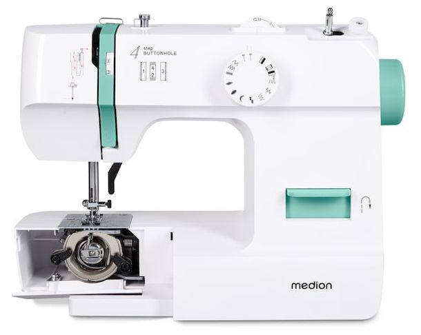 LIFE Nähmaschine SM70 (MD 11179) 12 verschiedene Stickmuster, 4-Stufen-Knopfloch, einstellbare Stichlänge, 70-Watt-Motorleistung 