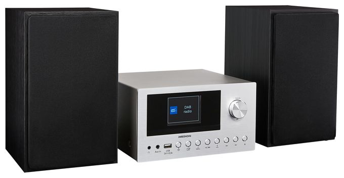 Heim-Audio-Mikrosystem AM, DAB+, FM, UKW 30 W Bluetooth  Life P85003 (Schwarz, Silber) 
