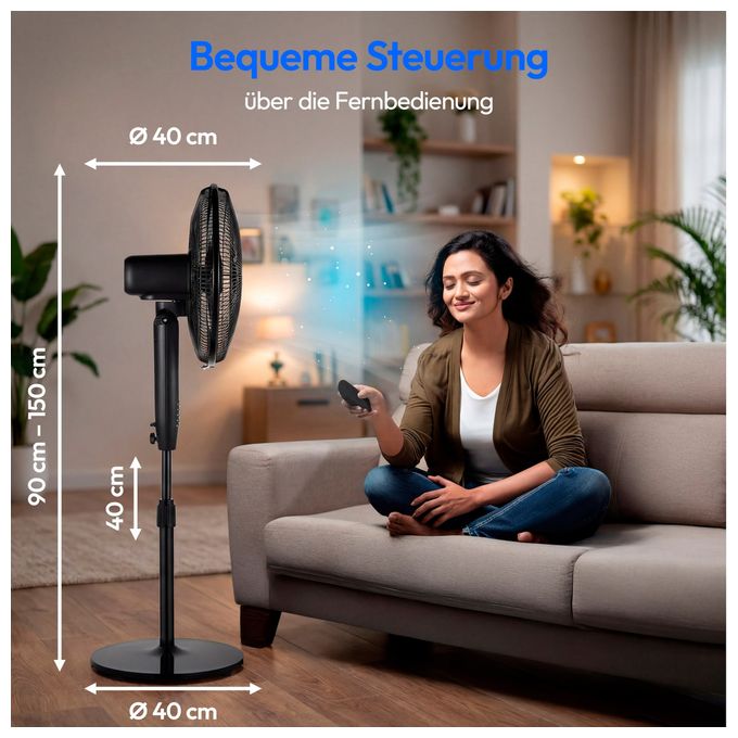 Ventilator Stand neigbar 56 dB  MD 12069 (Schwarz) 