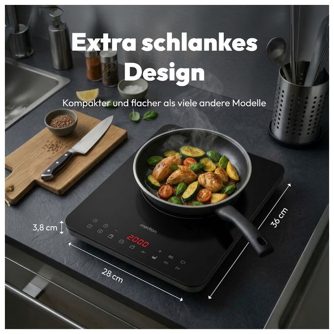 28 cm Induktions Kochfeld/Herdplatte 1 Zone(n) MD100090 autarkes 