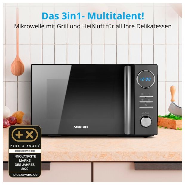 Freistehende Mikrowelle 900 W Größe: mittel 5 Stufen Grill  MD11493 (Schwarz) 