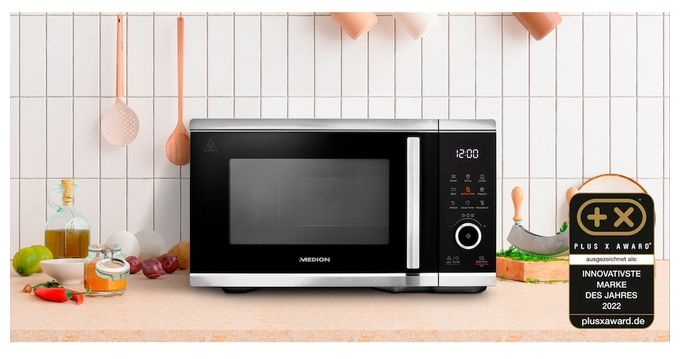 Freistehende Mikrowelle 900 W Größe: mittel  MD11499 (Schwarz, Edelstahl) 