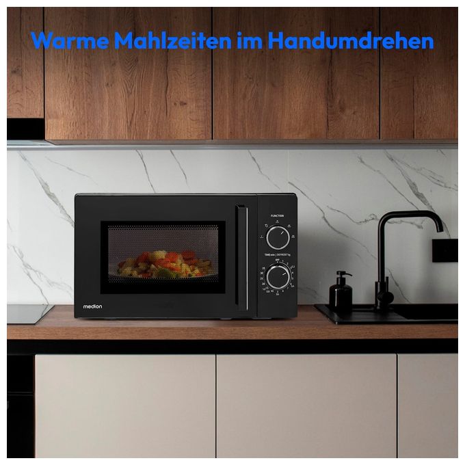Freistehende Mikrowelle 800 W Größe: klein 5 Stufen  MD12011 (Schwarz) 