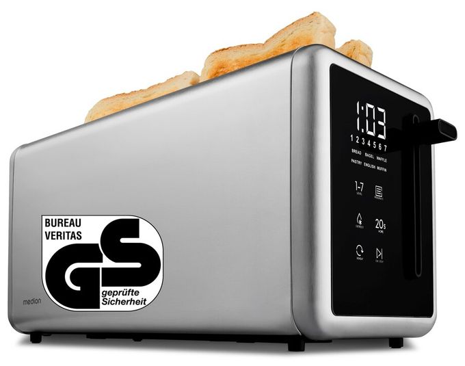 Toaster 1450 W 4 Scheibe(n) 7 Stufen  MD12103 (Silber) 