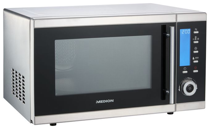 Freistehende Mikrowelle 900 W Größe: mittel 11 Stufen Grill  MD15501 (Schwarz, Edelstahl) 
