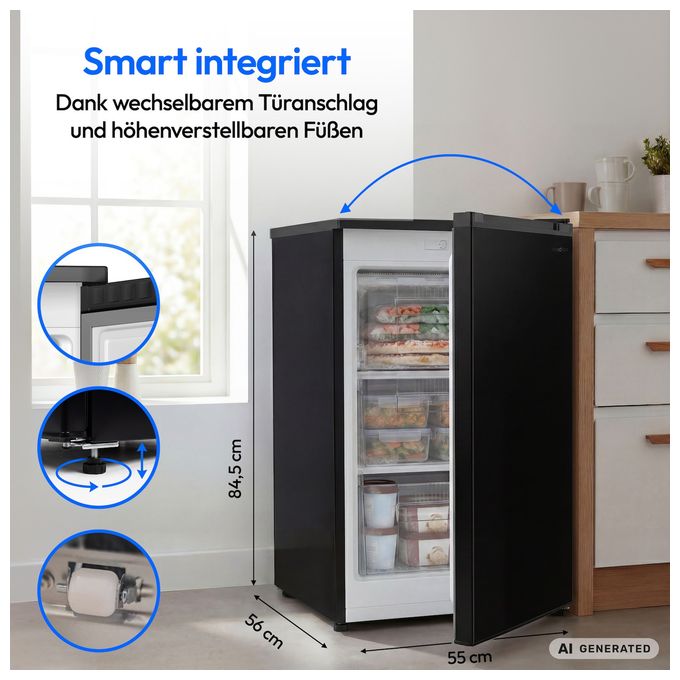85 l Gefrierschrank 105 kWh Jahr  MD370018 (Schwarz) 