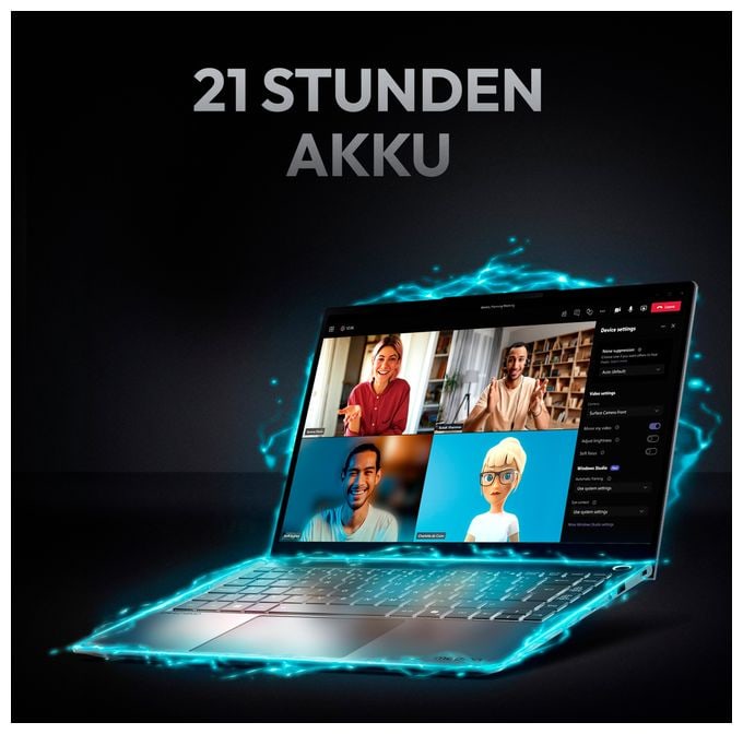 WQXGA+ Notebook 35,6 cm (14 Zoll) 2880 x 1800 Pixel 512 GB SSD Windows 11 Home Intel Core Ultra 5 max. 4,5 GHz  SPRCHRGD 14 S2 (Schwarz) 