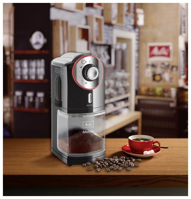 Kaffeemühle für 200 g 100 W (Schwarz, Rot, Edelstahl) 1019-01 Molino 