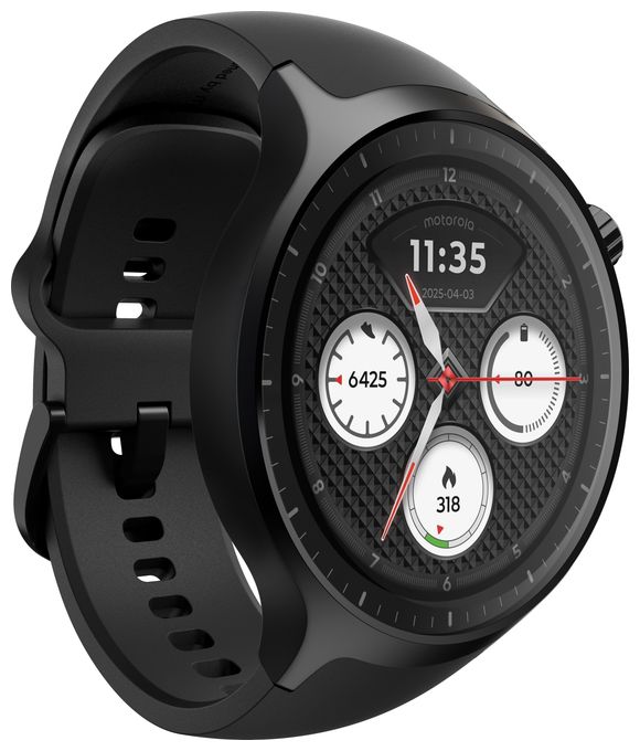 Digital 47 mm Smartwatch Rund IP68  Moto Watch (Schwarz) 