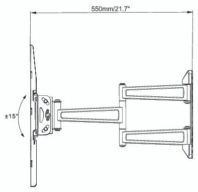 Wand Halterung bis 139,7 cm (55") 25 kg -15 - 15° MNT208 