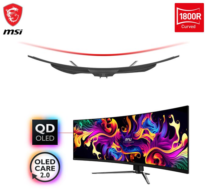 Quad HD Monitor 124,5 cm (49 Zoll) 32:9 0,03 ms 250 cd/m²  MPG 491CQPDE QD-OLED (Schwarz) 
