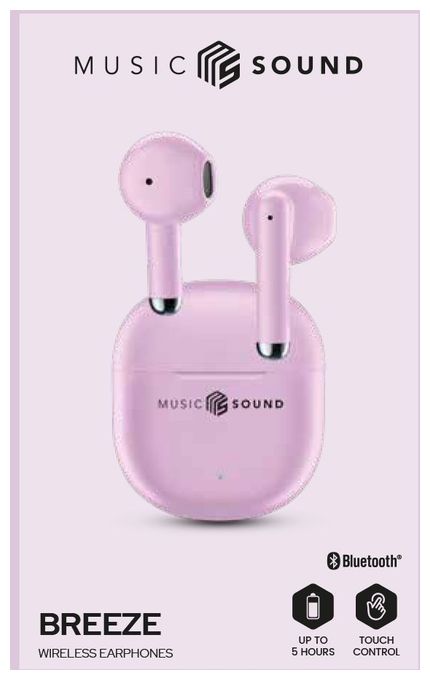 In-Ear Bluetooth Kopfhörer Kabellos TWS 4,5 h Laufzeit  Breeze (Pink) 