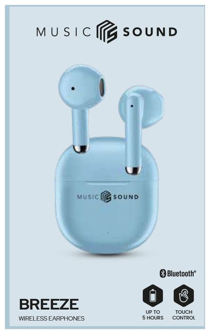 In-Ear Bluetooth Kopfhörer Kabellos TWS 4,5 h Laufzeit  Breeze (Hellblau) 