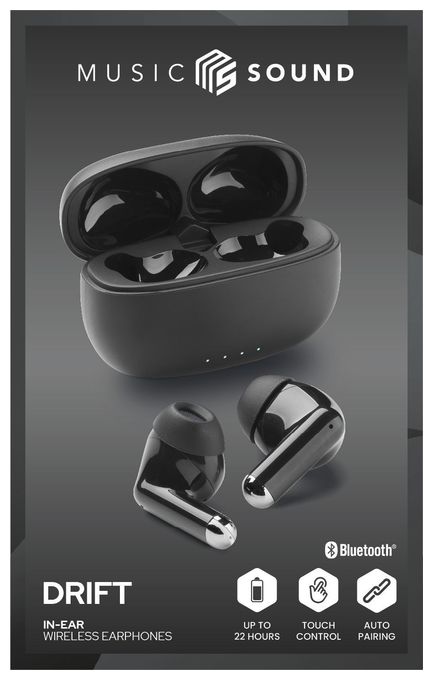 In-Ear Bluetooth Kopfhörer Kabellos TWS IPX4  Drift (Schwarz) 