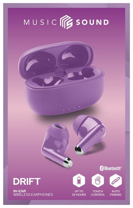 In-Ear Bluetooth Kopfhörer Kabellos TWS IPX4  Drift (Violett) 