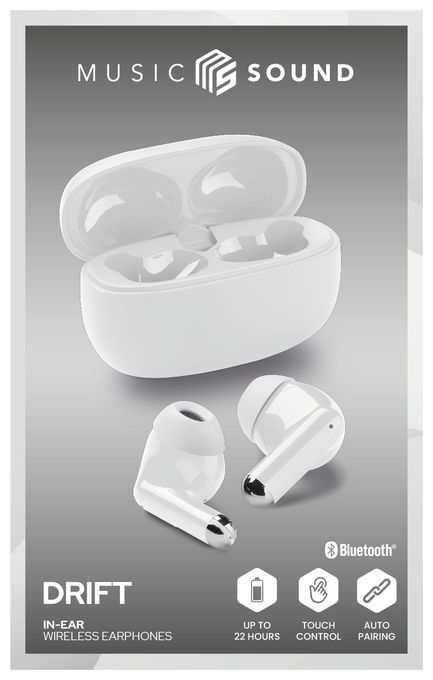 In-Ear Bluetooth Kopfhörer Kabellos TWS IPX4  Drift (Weiß) 