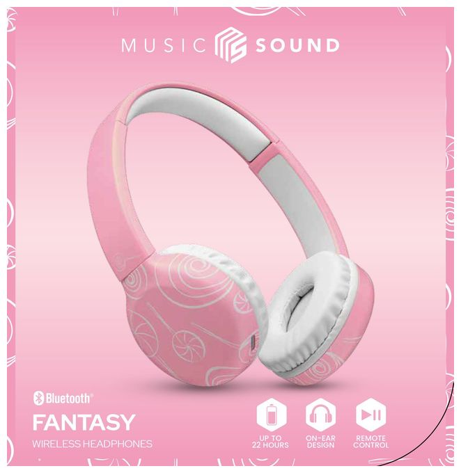 Ohraufliegender Bluetooth Kopfhörer kabellos 22 h Laufzeit  Fantasy (Pink) 