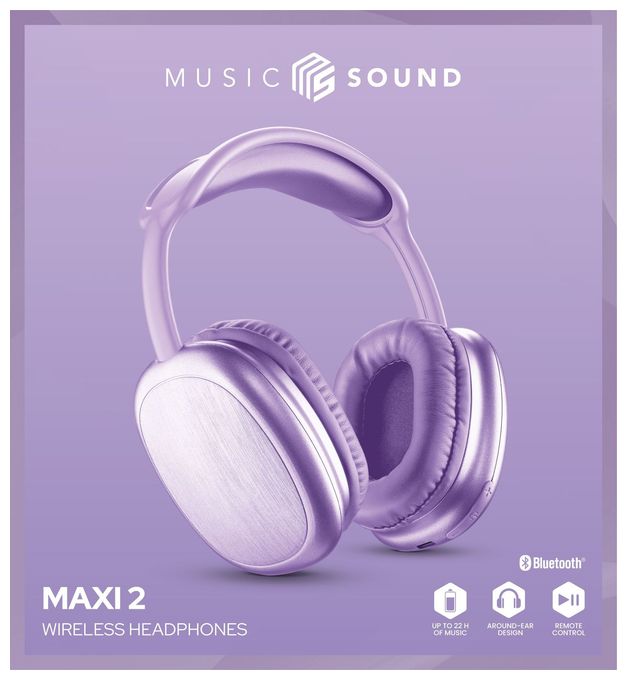 Over Ear Bluetooth Kopfhörer kabellos 22 h Laufzeit USB Typ-C  Maxi2 (Violett) 