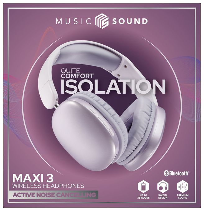 Over Ear Bluetooth Kopfhörer kabellos 27 h Laufzeit  Maxi3 (Violett) 