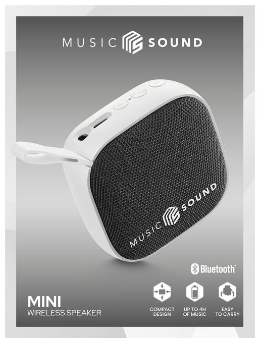 3 W Bluetooth Lautsprecher Laufzeit bis 4 h  Mini (Weiß) 