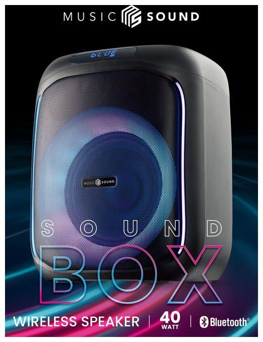 40 W Bluetooth Lautsprecher Laufzeit bis 5 h  Sound Box Small (Schwarz) 