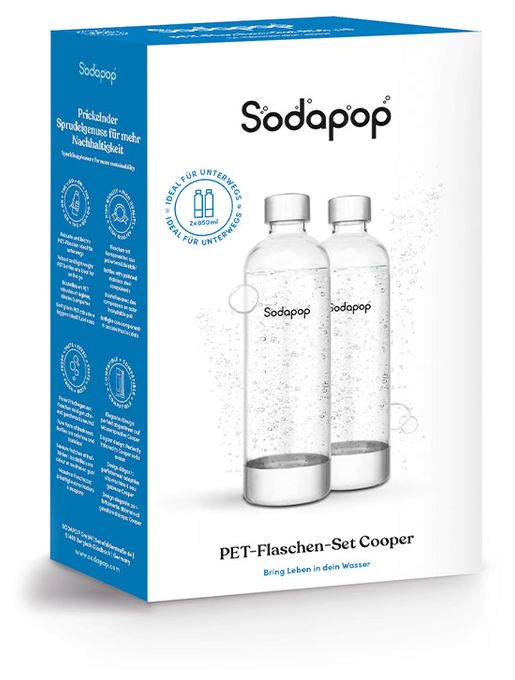 PET, Edelstahl Karbonisiererflasche 850 ml Cooper 10028727 Cooper PET-Flaschen 2x 850 ml 