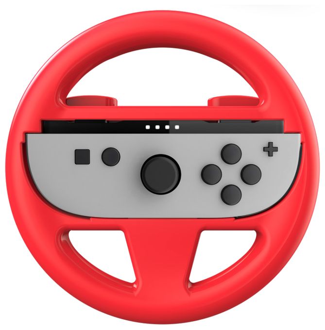 Steuerrad für Nintendo Switch 2  Lenkräder für Joycon 2er Set (Rot) 