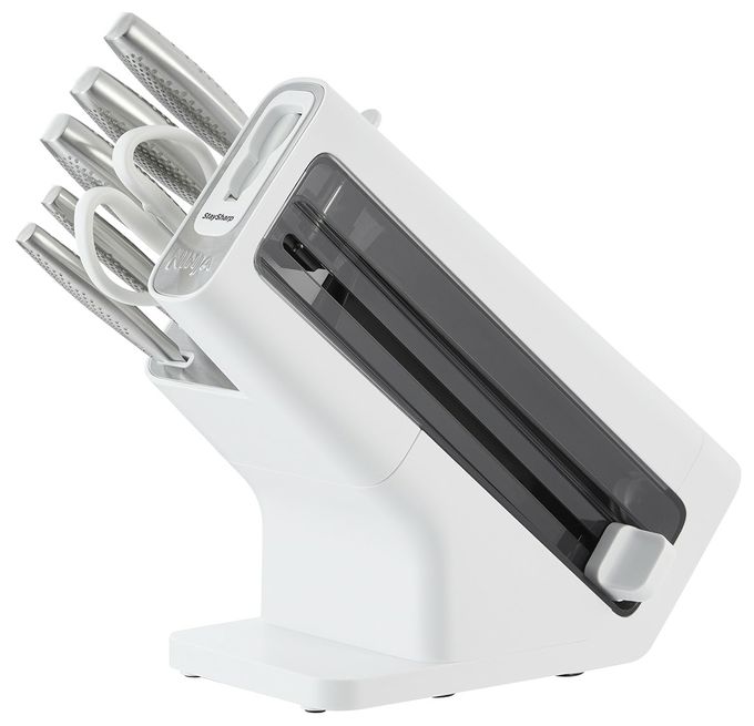StaySharp Rostfreier Messerblock mit integriertem Schleifer 6-teiliges Set 