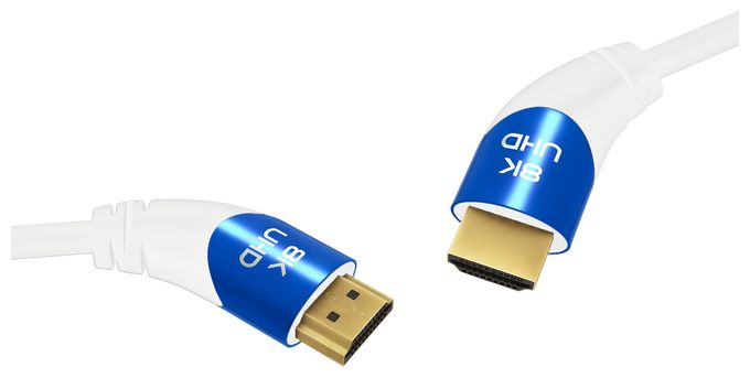 48 Gbit/s Stecker Abgewinkelt HDMI auf HDMI Typ A (Standard) 2 m  Shape Magic (Blau, Weiß) 