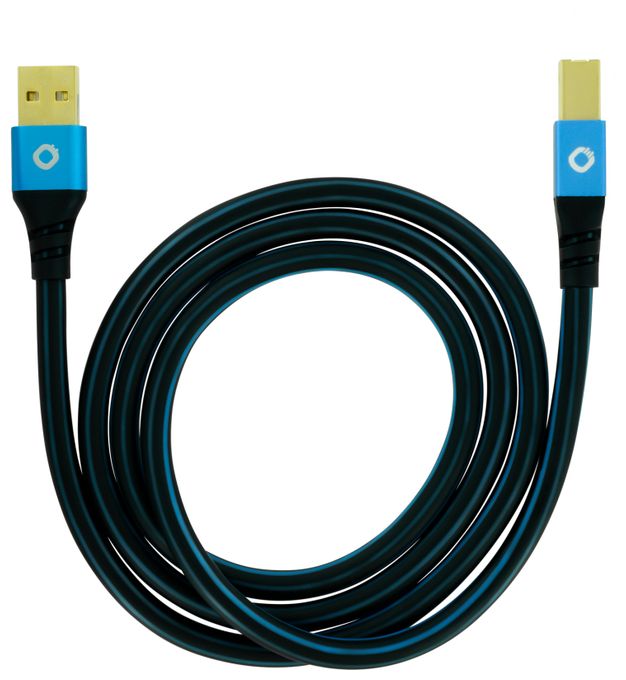 0,48 Gbit/s Stecker Rundkabel USB A auf USB B 2 m  USB Plus B (Blau) 