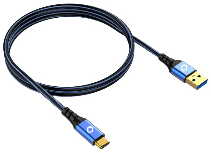 10 Gbit/s Stecker Rundkabel USB A auf USB C 2 m  USB Plus C3 (Blau) 