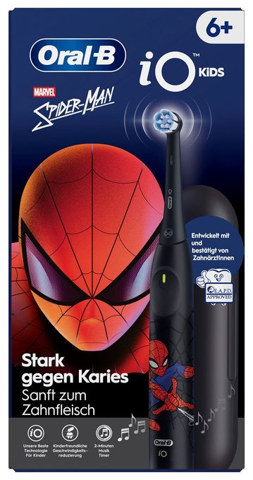 Rotierende Zahnbürste für Kinder  iO Kids 6+ Spiderman (Schwarz) 
