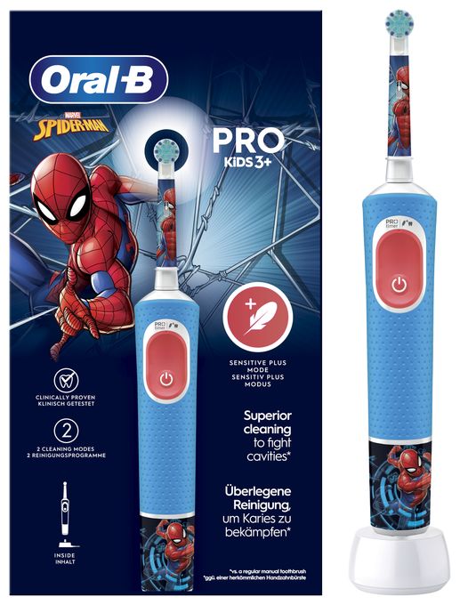 Rotierende Zahnbürste für Kinder  Pro Kids 3+ Spiderman (Mehrfarbig) 