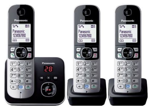 DECT-Telefon  KX-TG6823 (Schwarz/Silber) 