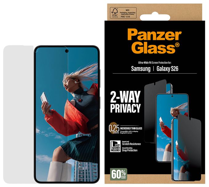 Klare Bildschirmschutzfolie Polyethylenterephthalat, Silikon für  Samsung Samsung - Galaxy S26 Kratzresistent, Schockresistent 14940 2-Way Privacy 