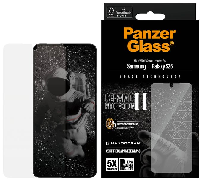 Klare Bildschirmschutzfolie Gehärtetes Glas, Polyethylenterephthalat, Silikon für  Samsung Samsung - Galaxy S26 Kratzresistent, Schockresistent 19519 Ceramic 