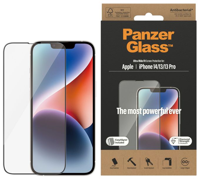 Klare Bildschirmschutzfolie Gehärtetes Glas, Polyethylenterephthalat, Silikon für  Apple Apple - iPhone 14, Apple - iPhone 13, Apple - iPhone 13 Pro Kratzresistent, Schockresistent, Antibakteriell 2783 