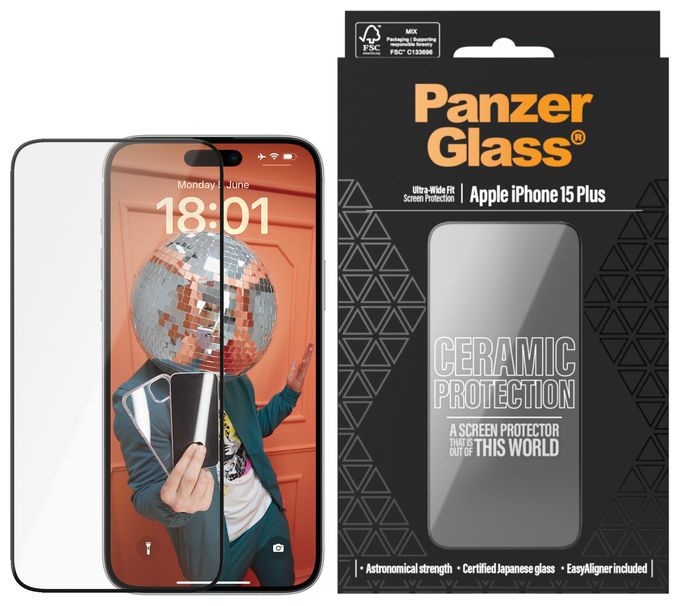 Klare Bildschirmschutzfolie Gehärtetes Glas, Polyethylenterephthalat, Silikon für  Apple Apple - iPhone 15 Plus Kratzresistent, Schockresistent 2839 Ceramic Protection 