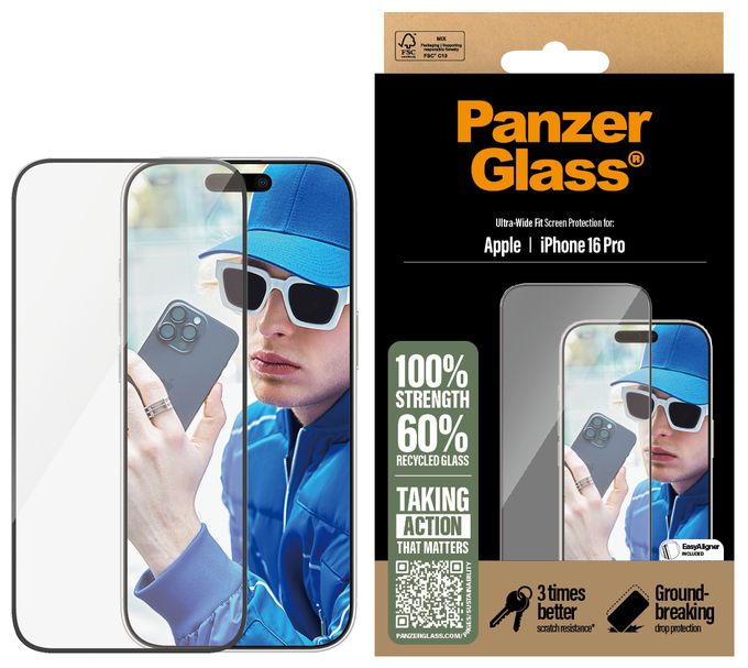 Klare Bildschirmschutzfolie Gehärtetes Glas, Polyethylenterephthalat, Silikon für  Apple Apple - iPhone 16 Pro Kratzresistent, Schockresistent 2862 Screen Protector 