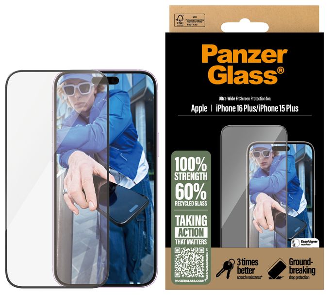 Klare Bildschirmschutzfolie Gehärtetes Glas, Polyethylenterephthalat, Silikon für  Apple Apple - iPhone 16 Plus, Apple - iPhone 15 Plus Kratzresistent, Schockresistent 2863 Screen Protector 
