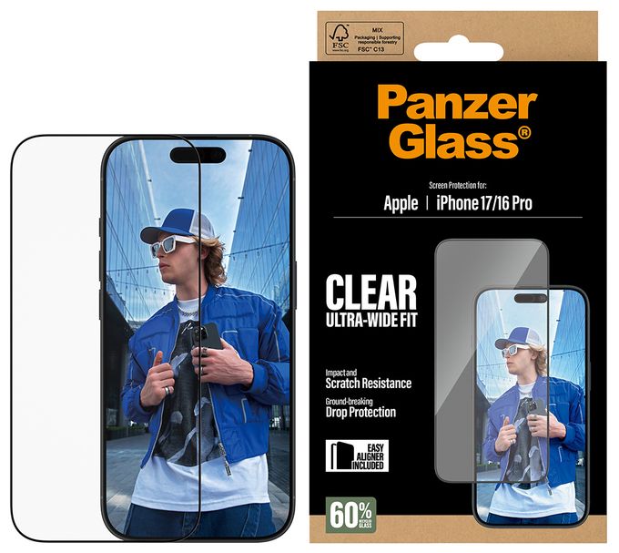 Klare Bildschirmschutzfolie Gehärtetes Glas, Polyethylenterephthalat, Silikon für  Apple Apple - iPhone 17, Apple - iPhone 16 Pro Kratzresistent, Schockresistent 30687 