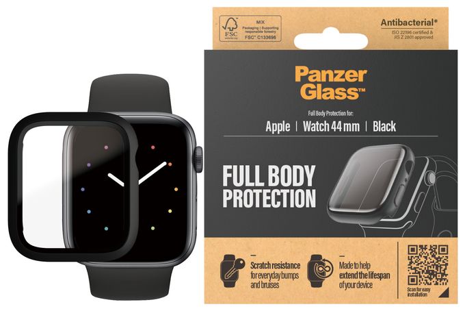Klare Bildschirmschutzfolie gehärtetes Glas für  Apple Apple - Watch Series 4 44mm, Apple - Watch Series 5 44mm, Apple - Watch Series 6 44mm, Apple - Watch SE 44mm Kratzresistent, Schockresistent, Antibakteriell 3641 Full Body 
