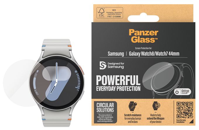 Klare Bildschirmschutzfolie Gehärtetes Glas, Polyethylenterephthalat, Silikon für  Samsung Samsung - Galaxy Watch7 44mm, Samsung - Galaxy Watch8 44mm Kratzresistent, Schockresistent 3710 Displayschutz 