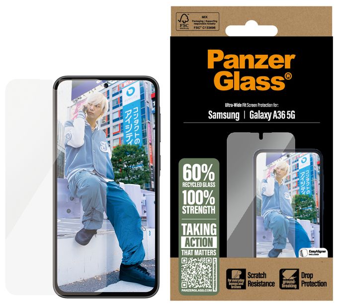 Klare Bildschirmschutzfolie Gehärtetes Glas, Polyethylenterephthalat, Silikon für  Samsung Samsung - Galaxy A36 5G Kratzresistent, Schockresistent 38083 