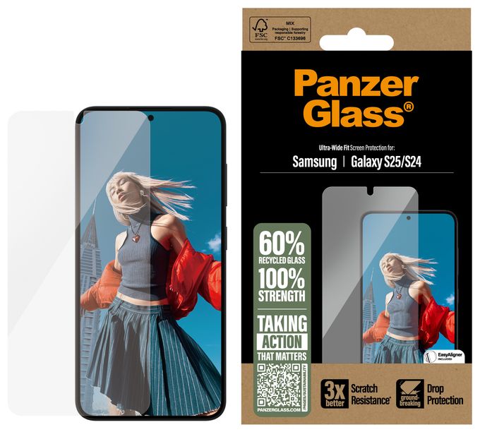 Klare Bildschirmschutzfolie Gehärtetes Glas, Polyethylenterephthalat, Silikon für  Samsung Samsung - Galaxy S25, Samsung - Galaxy S24 5G Kratzresistent, Schockresistent 38388 