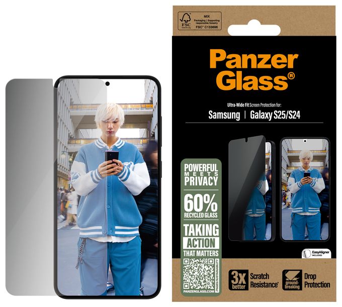 Klare Bildschirmschutzfolie Gehärtetes Glas, Polyethylenterephthalat, Silikon für  Samsung Samsung - Galaxy S25, Samsung - Galaxy S24 5G Kratzresistent, Schockresistent 38388 