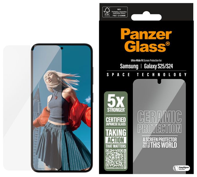 Klare Bildschirmschutzfolie Gehärtetes Glas, Polyethylenterephthalat, Silikon für  Samsung Samsung - Galaxy S25, Samsung - Galaxy S24 5G Kratzresistent, Schockresistent 38388 