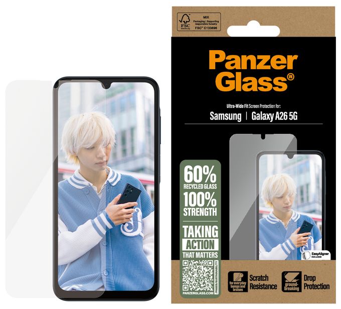 Klare Bildschirmschutzfolie Gehärtetes Glas, Polyethylenterephthalat, Silikon für  Samsung Samsung - Galaxy A26 5G Kratzresistent, Schockresistent 38541 