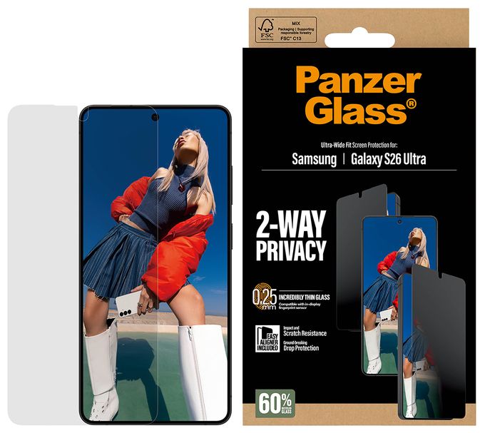 Klare Bildschirmschutzfolie Polyethylenterephthalat, Silikon für  Samsung Samsung - Galaxy S26 Ultra Kratzresistent, Schockresistent 50721 2-Way Privacy 